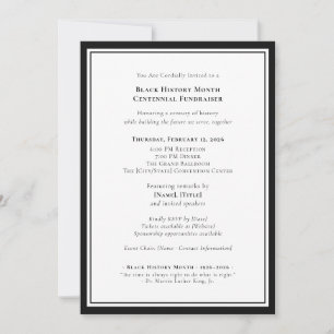 Invitation Cérémonie de gala du centenaire du Mois de l'histo