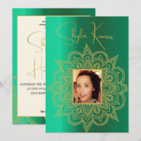 Cérémonie de la demi-Saree Hindu Indian Green Gold