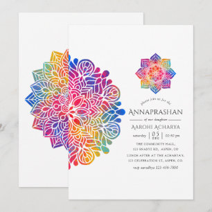 Invitation Cérémonie de la première bouchée de riz Annaprasha