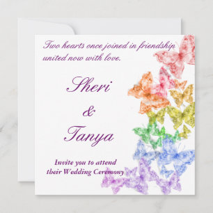 Invitation Cérémonie de Mariage gay lesbien Rainbow Invitatio