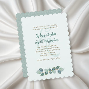 Invitation Cérémonie de mariage simple Feuilles d'eucalyptus