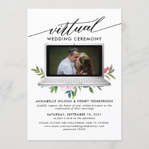 Invitation Cérémonie de Mariage virtuel de photo moderne