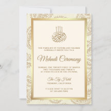 Cérémonie de Mehndi islamique à motifs paisley crè