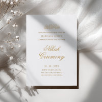 Cérémonie de Nikah à l'écriture dorée simple et mo