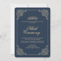 Cérémonie de Nikah Navy Blue Antique Baroque Vinta