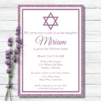 Cérémonie de Nomination de Bébé Juif Violet Simcha