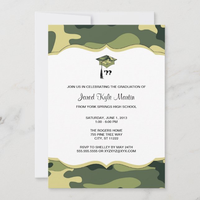 Invitation Cérémonie de remise des diplômes de Camo Vert ou I (Devant)