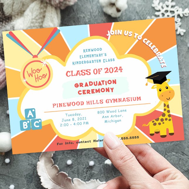 Invitation Cérémonie de remise des diplômes préscolaires de l (Kindergarten Preschool Graduation Ceremony Invitation)