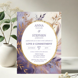 Invitation Cérémonie d'engagement Élégance Violette Contempor