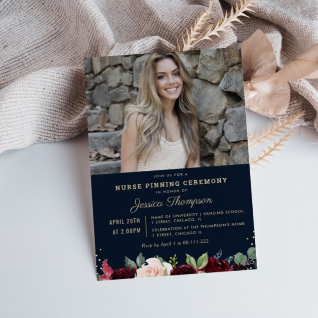 Invitation Cérémonie d'épicerie de l'infirmière photo moderne (Créateur téléchargé)