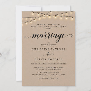 Invitation Cérémonie des Mariages de l'église, Hébergement de