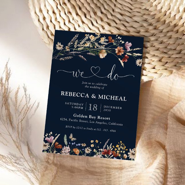 Invitation Cérémonie des Mariages Fleurs sauvages de la Marin (Créateur téléchargé)