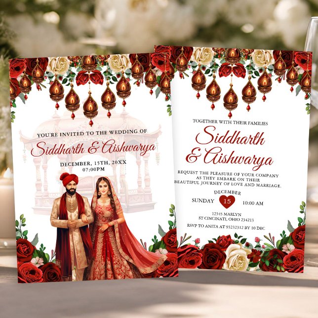 Invitation Cérémonie des Mariages indiens Roka Hindu Bollywoo (Créateur téléchargé)