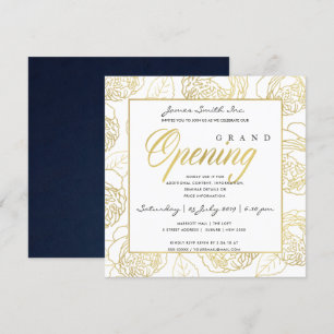 INVITATION CÉRÉMONIE D'OUVERTURE GRANDIOSE LUXE OR NAVY ROSE 