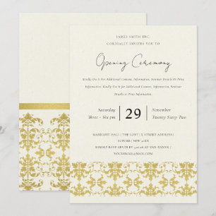 INVITATION CÉRÉMONIE D'OUVERTURE GRANDIOSE OR DAMASKÉ OR