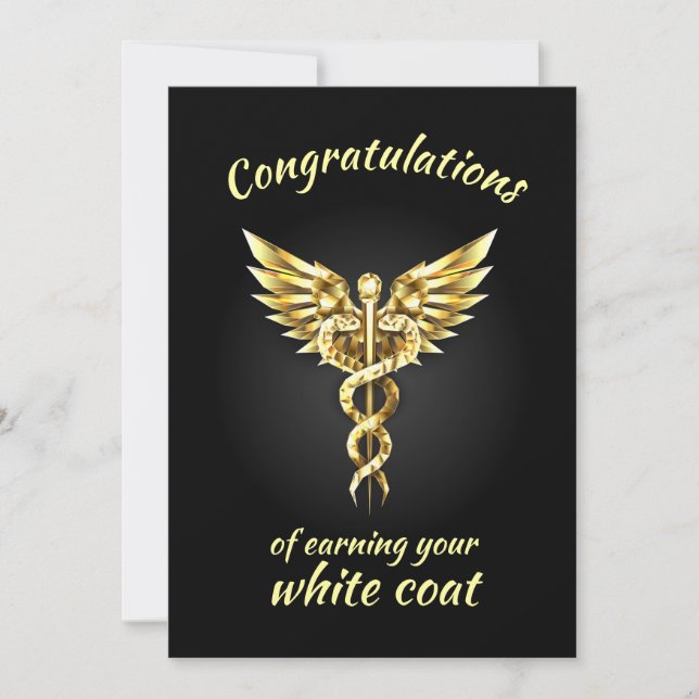 Invitation Cérémonie du manteau blanc Gold Médicale (Devant)