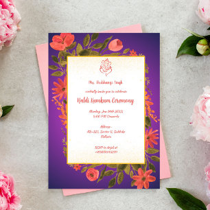 Invitation Cérémonie Haldi Kumkum