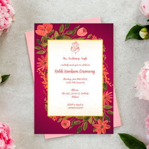 Invitation Cérémonie Haldi Kumkum