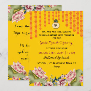 Invitation Cérémonie indienne de réchauffement climatique