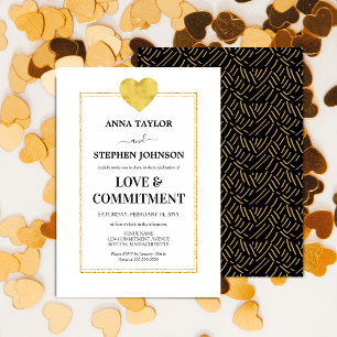 Invitation Cérémonie Lux Gold Heart Love & Engagement