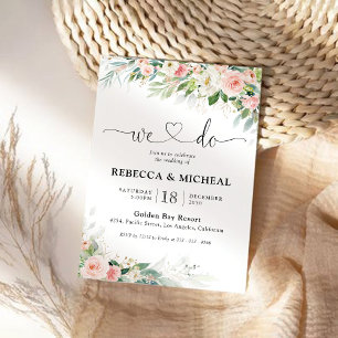 Invitation Cérémonie Mariage Ethereal Blush Rose