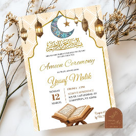 Invitation Cérémonie musulmane de Bismillah Al Quran Ameen