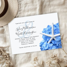 Cérémonie simple Starfish Blue Hydrangea