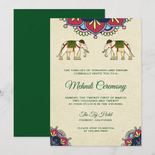 Invitation Cérémonie traditionnelle de Mehndi au henné indien