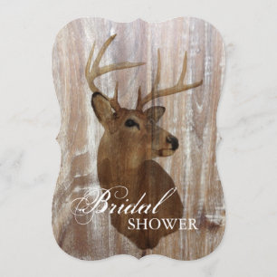 Invitation cerf rustique la chasse est sur la douche nuptiale