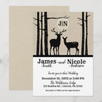 Cerf rustique mâle & femelle biche Noir Birch mari
