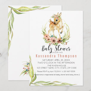 Invitation Cerfs communs de bébé pour un baby shower de bébé