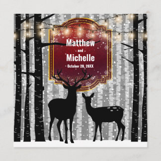 Invitation Cerfs et arbres Mariage rustique de bois d'hiver