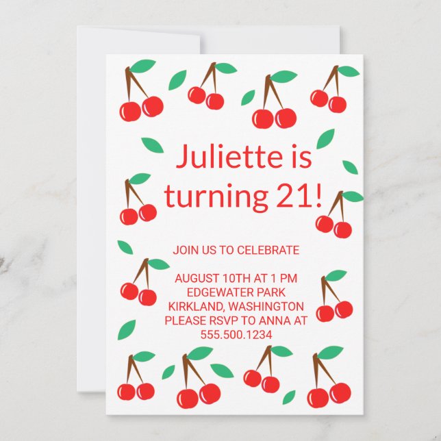 Invitation Cerise (Devant)
