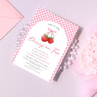 Cerise de Bow rose sur le Baby shower supérieur En