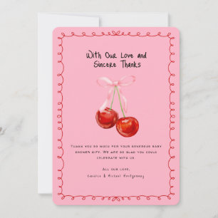 Invitation Cerise de coquette Whimsical sur le Merci supérieu