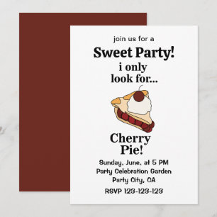 Invitation Cerise Pie Cute Sweet Party