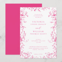 Cerise Pink Garden Floral Mariage