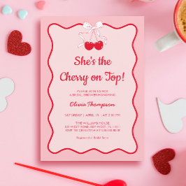 Invitation Cerise rouge et rose sur la Fête des mariées supér