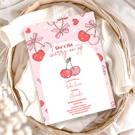 Invitation Cerise sur le Baby shower supérieur