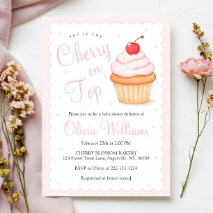 Invitation Cerise sur le Baby shower supérieur