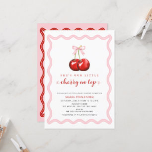 Invitation Cerise sur le dessus Coquette Baby shower de fille