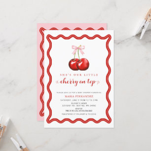 Invitation Cerise sur le dessus Coquette Baby shower de fille