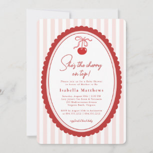 Invitation Cerise sur le dessus Coquette tout-en-un Baby Show