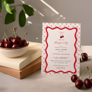 Invitation Cerise sur le dessus Enterrement de vie de jeune