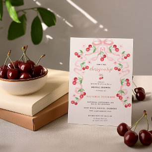 Invitation Cerise sur le Gâteau Enterrement de Vie de Jeune