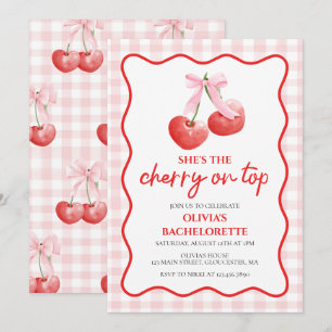 Invitation Cerise sur Top coquette bachelorette