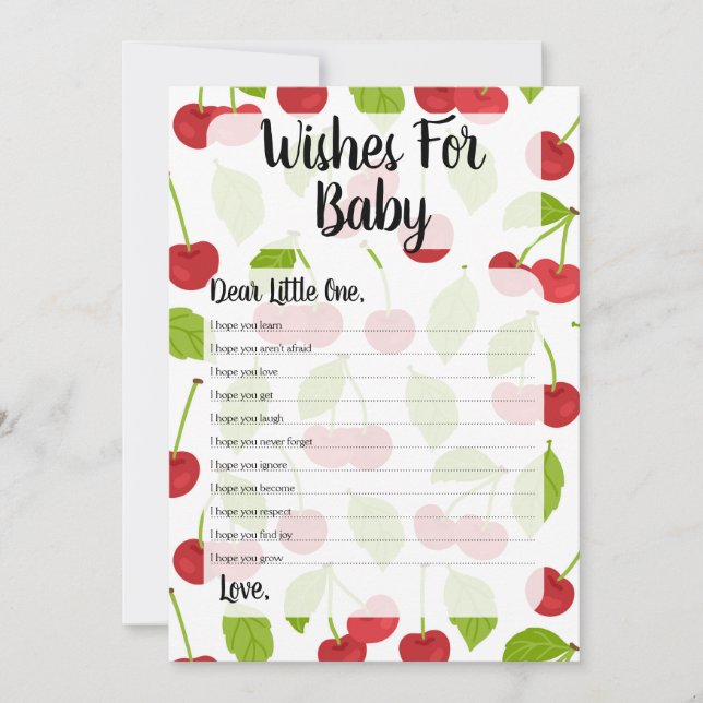 Invitation Cerises Wains Pour Baby shower Game (Devant)