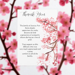 Invitation Cerisier Fleur de fleurs funérailles Merci de mort