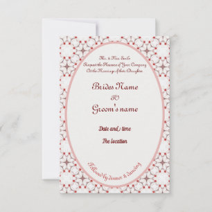 Invitation cerisier fleur mariage rouge et blanc élégant
