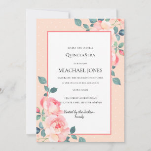 Invitation Cerisier Floral Blush Gold